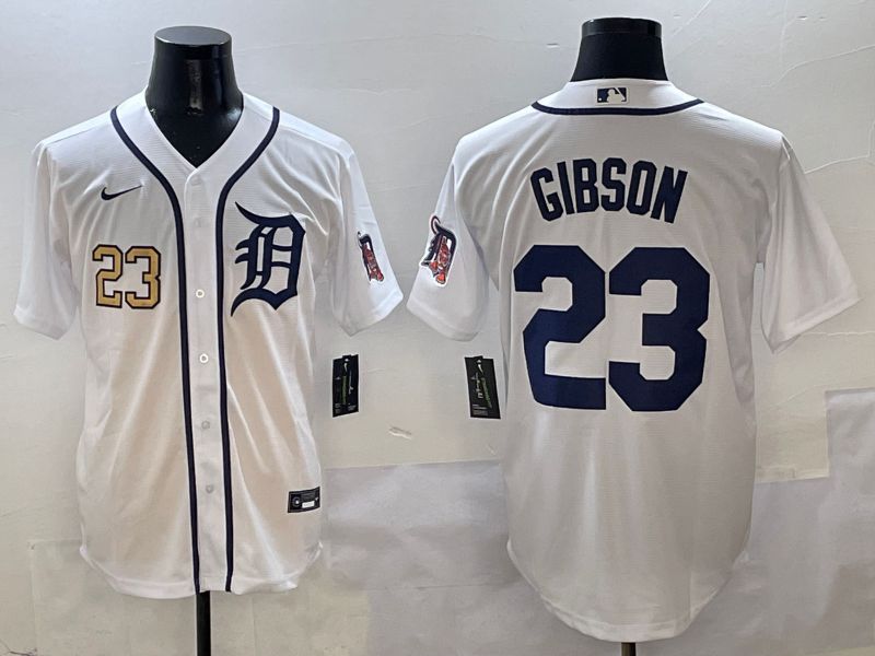 Men Detroit Tigers #23 Gibson White Game Nike 2025 MLB Jersey style 3->los angeles lakers->NBA Jersey